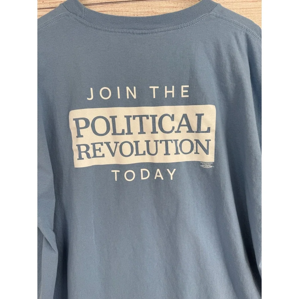 Union Made Bernie Sanders T-Shirt Mens 2XL Blue Political Revolution Graphic Tee